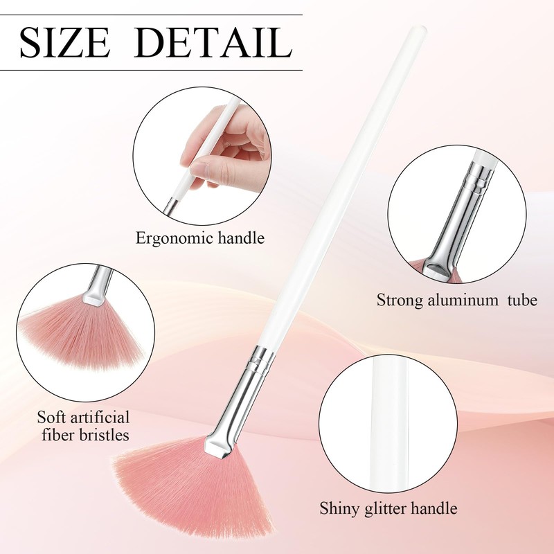 9 Pieces Facial Fan Mask Brushes, Soft Facial Applicator Brushes
