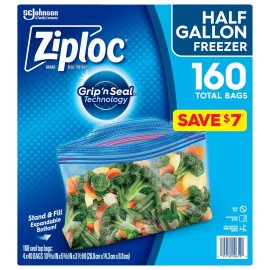 Ziploc Half Gallon Freezer Bags, (160 ct.) FREE SHIPPING