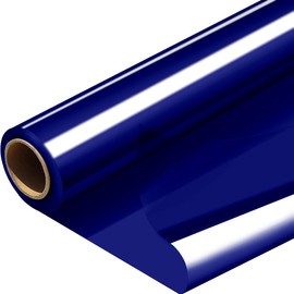 PerkHomy Folded Cellophane Wrap Roll 32" x 50' Folded 3 Mil Thick Cellophane For Gift Basket Treats Goodie Wrapping Craft Flower Bouquet Plastic Blue (32" fold into 16")