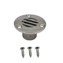 Douzime Boat Drain Floor Deck Drainage Cover Plug Scupper 1.8 x 0.88 Inch for Yacht Thru Hull Marine 316 Stainless Steel with Screws