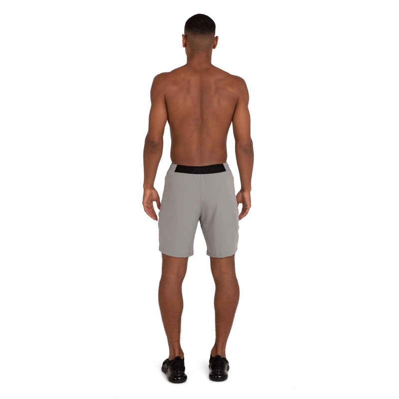 TCA Elite Tech Running Shorts Men's with Zip Pockets, grey,