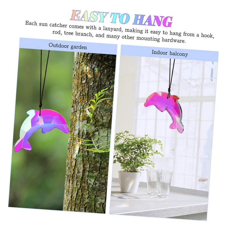 Operitacx Dolphin Hanging Sun Catcher Charm Crystal Pendant for Ocean