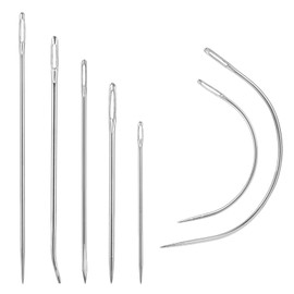 Pack of 7 Leather Needles Saddle Yarn Leather Needles C Needles Multiple Styles Sewing Needles Leather Curved Sewing Needle for Purses Backpacks Shoes Upholstery Carpet Canvas Repair