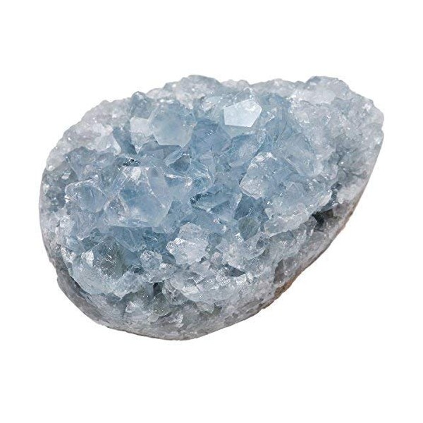 mookaitedecor Natural Celestite Healing Crystal Cluster,Reiki Gemstone Specimen Figurine Home Decor(approx 160-220g), Length 45-75mm / 1.77-2.95”
