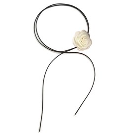 Women's Necklace Flower Choker Chain Adjustable Necklace Vintage Long Wax Rope Choker Sexy Flower Chain Choker Jewellery for Wedding Birthday Party Banquet Prom Cream 5.5 x 6 cm