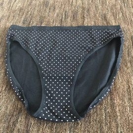 Victoria's Secret Victorias Secret High Leg Brief Panties BLACK Polka Dot Medium NWT