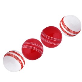 Kosma Pack of 4 Windball Cricket Ball | Indoor & Outdoor Soft Training Cricket Ball for Coaching Practice (2 Pc each White with Red Seam & Red with White Seam)