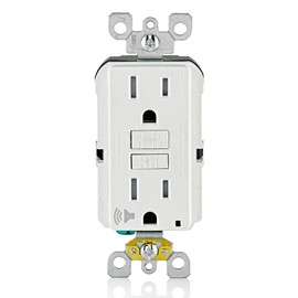 Leviton GFCI Outlet with Audible Alarm, 15 Amp, Self Test, Tamper-Resistant with LED Indicator Light, Great for Refrigerators in Garages, GFTA1-W, White