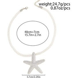 YUEXNKO Boho Starfish Necklace, Charm Necklace for Women, Shell Necklace, Unit size, Metal, No Gemstone