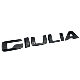 3D Letter Metal Trunk Giulia Logo, Suitable for Alfa Romeo Giulia Full Series Trunk Badge Tailgate Letter Sticker Logo Giulia Exterior Accessories (Giulia Black)