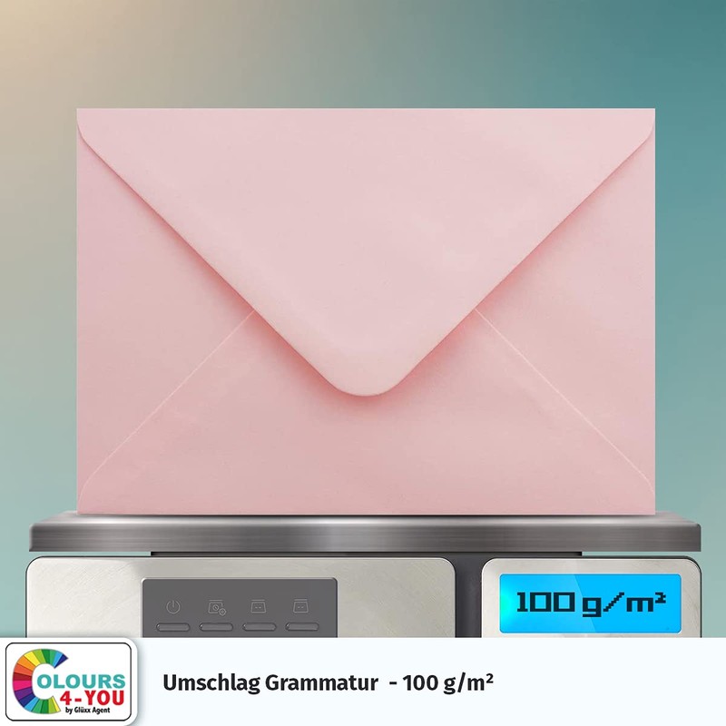 COLOURS-4-YOU Envelopes, DIN C6, Pink, 11.4 x 16.2 cm, 100
