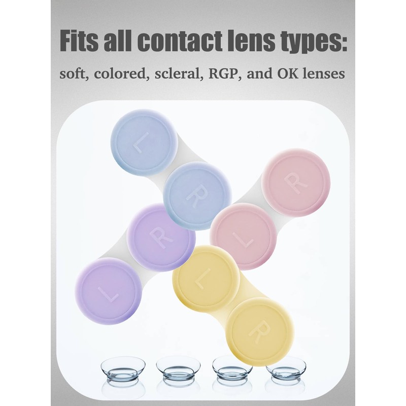 Vastsoon 4 Pack Contact Lens Case, Contact Solution Soaking Case