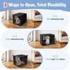 Akinerri Dog Crate Cover with Mesh Window, Double Door Waterproof