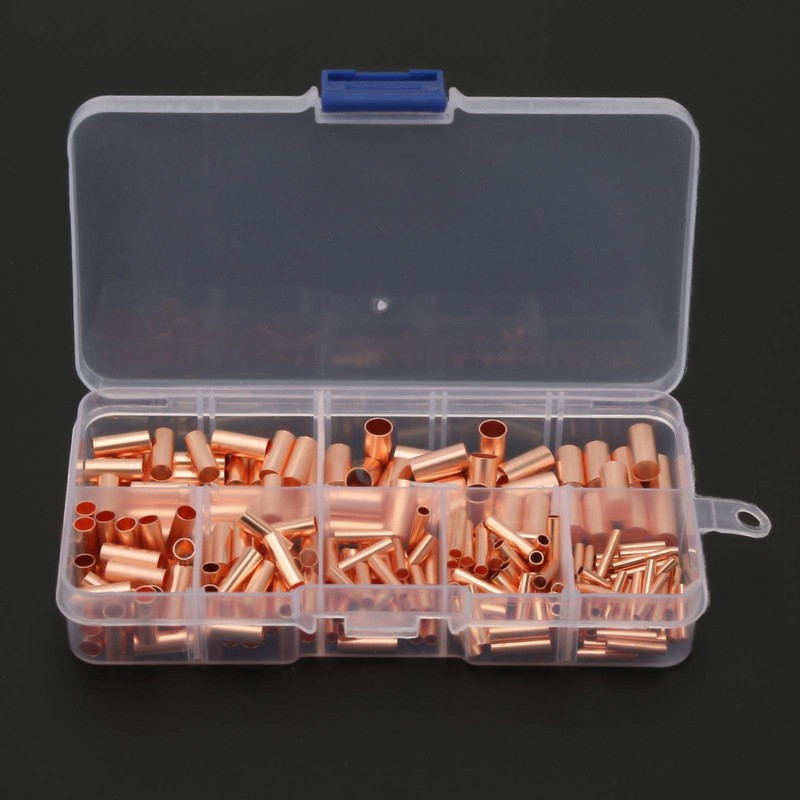 Fafeicy 250pcs Red Copper Connecting Pipe GT1-6mm Intermediate Connection Pipe