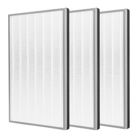 FCFMY 3 Packs HE601 H13 True HEPA Replacement Filter Compatible with Shark Air Cleaner Purifier 6 (HE601 & HE602), Part # HE6FKPET, with True HEPA and Activated Carbon Filter Replacement