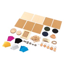 Material Kit 11 Types Material Stainless Steel Pine Wood DIY Manufacturing CNC Laser Engraving Material Set for Woodwork