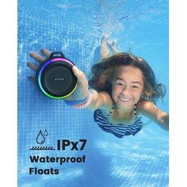 Kunodi Bluetooth Shower Speaker with IPX7 Waterproof, Portable wireless speaker with Dynamic Lights, 5W Clear Sound, True Wireless Stereo, Clip Portable for Pool Beach Boat Kayak Float Golf