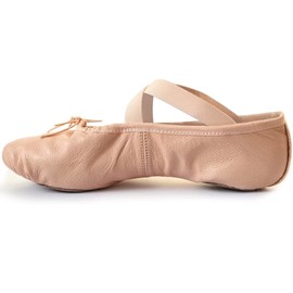 s.lemon Leather Ballet Shoes,Split-Sole Dance Practice Ballet Slipper for Beginners Ballerina Pink 27