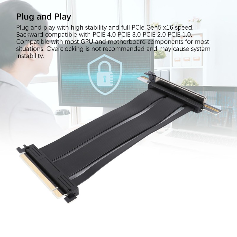 PCIe Gen5 X16 Graphics Card Extension Cable Professional Dual Row