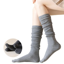 Antcher 4 Pairs Women's Slouch Socks, Cotton Knee High Socks, Split Toe Tabi Socks for Ladies Girls