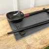 pf+a 7-Piece Sushi Serving Set, Black Soy Dishes and Chopsticks