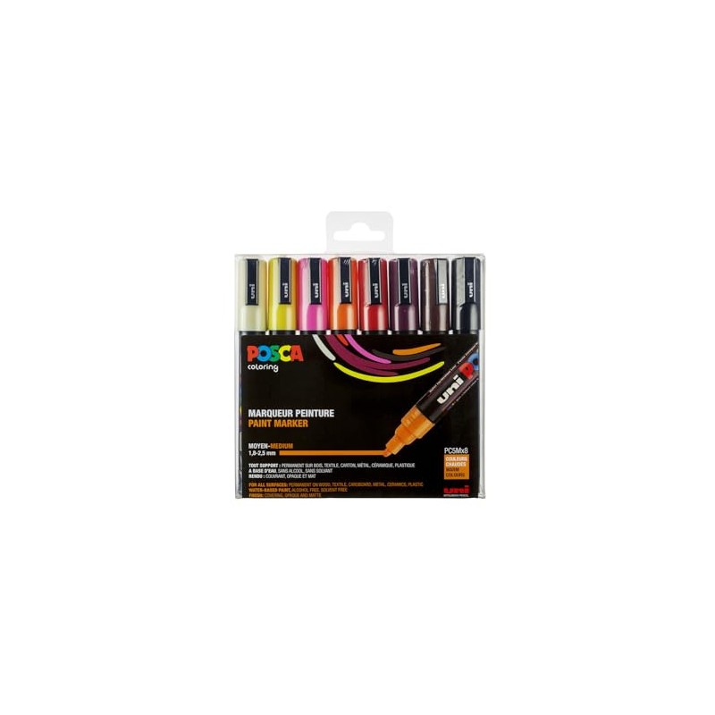 uni-ball POSCA (182517) Medium Bullet Tip Marker Pens Set of