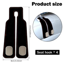 YMKWZ 4 Pcs Car Hooks for Headrest Double Hook Car Seat Hooks Enduring Car Seat Back Hook Easy to Install Headrest Purse Hooks Hidden Design Car Purse Holder Hook for Handbags Bags