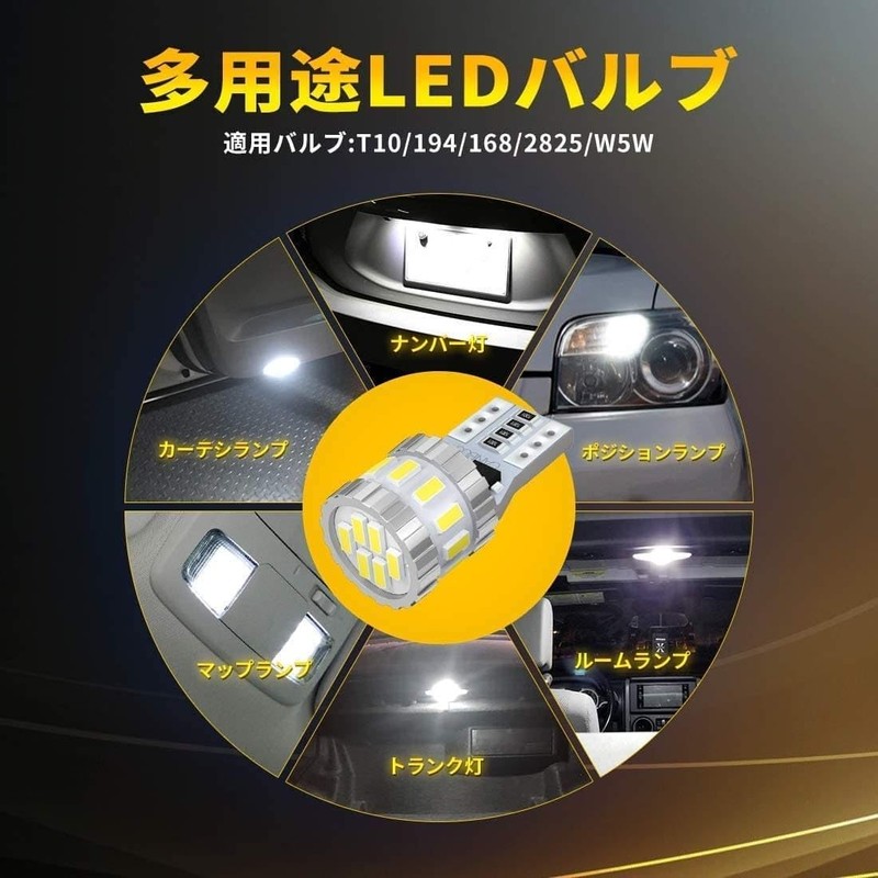 T10 LED White Explosive Light, Built-in Canceller, Position Lamp, License