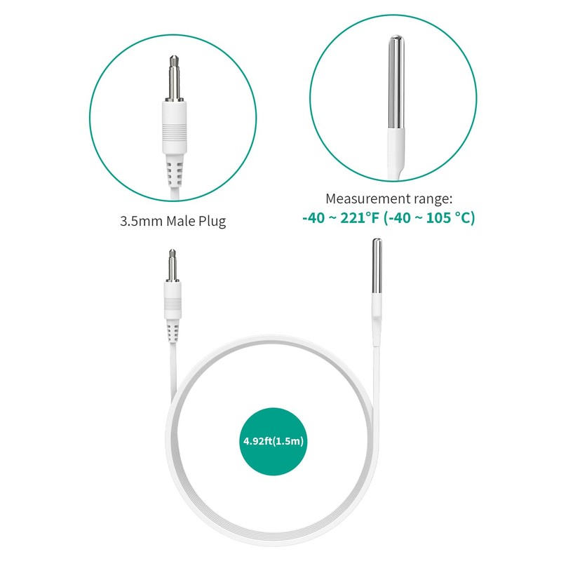 MOCREO Waterproof ST4/ST5 Probe Replacement with Built-in DS18B20 Temperature Chip,