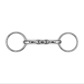 Equine Smile ES0122 ErgoBit Water Snaffle Double Broken Anatomically Shaped Mouth Friendly Stainless Steel Ring Diameter 65 mm / 14 mm (11.5 cm)