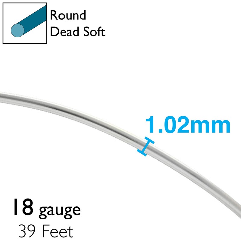 Beadsmith 18-Gauge Aluminum Craft Wire, 39-Feet, Silver