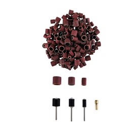 AOMIKITSTU 458 pieces sanding sleeve set, with 432 pieces sanding belts, 24 pieces grinding drum mandrels, 2 pieces self-tightening drill chuck