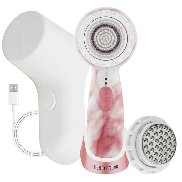 Michael Todd Beauty Soniclear Petite – Facial Cleansing Brush System - 3-Speed Sonic Powered Exfoliating Face & Body Brush