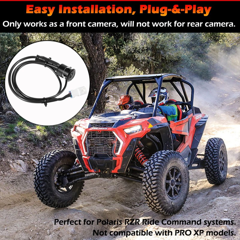 for Polaris RZR Ride Command HD Wide-Angle Waterproof Front Camera