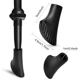 VABNEER Nordic Walking Poles Rubber Buffer, 12 Pieces Rubber Buffer for Walking Poles, Walking Pads for Trekking, Asphalt, Gravel Mountains with Diameter 10 mm