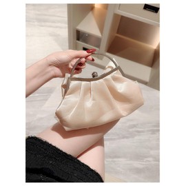 SweatyRocks Women's Cute Bow Decor Clutch Purse Evening Handbag Prom Crossbody Bags Champagne One-Size