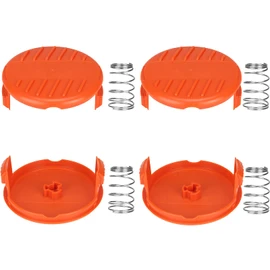 THTEN RC-100-P AF-100 Trimmer Line Cap Spring RC100P,385022-03 Compatible with Black and Decker Weed Eater Cover,Weed Wacker Caps Grass Trimmer Parts for AFS Trimmer (4 Cap, 4 Spring)