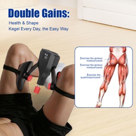 Leg Exerciser Thigh Master 0-77 lbs Adjustable Resistance Inner Thigh Exerciser, Thigh Trainer with Leg Straps, Pelvic Floor Exerciser Kegel Trainer Thigh Toner Hip Trainer for Women Men