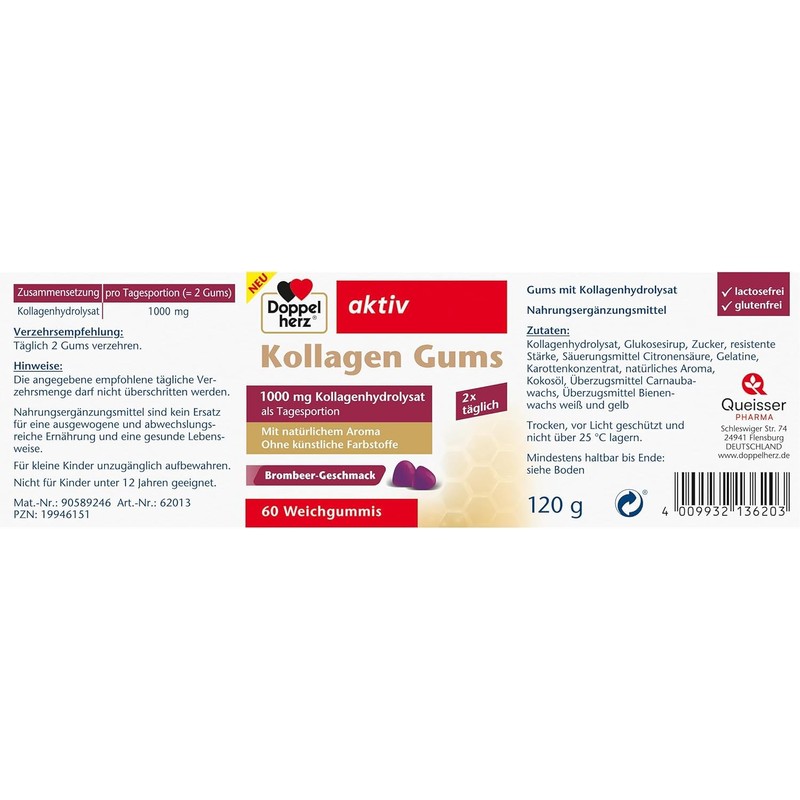 Doppelherz Collagen Gums - 1000 mg Collagen Hydrolyzate as Daily