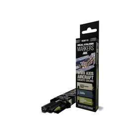 AK REAL COLORS Marker Set RCM110 WWII Axis Aircraft Cockpit Colours (3 Pieces)