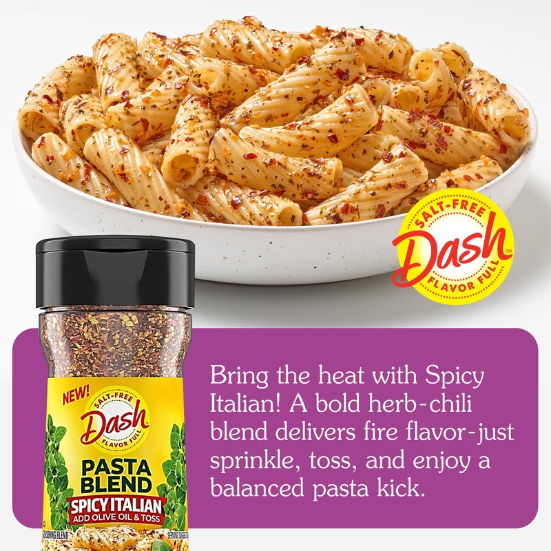 Dash Salt-Free Pasta Seasoning Blends, Spicy Italian, 1.6 Ounce