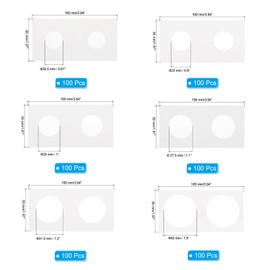 PATIKIL 2x2 Coin Flips, 600 Pack 20.5/23/25/27.5/31.5/40mm Cardboard Coin Holder, White