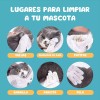 Veraly 6pz Guantes Desechable Mascota Limpieza Sin Enjuague Baño