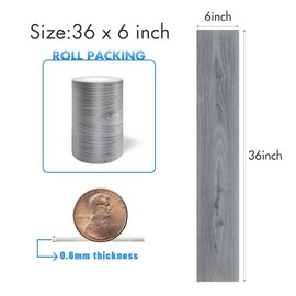 Lareko 18 Sq.Ft,Wood Peel and Stick Floor Tiles,12 Pack Grey Vinyl Flooring (No Adhesive Residue) 36"×6" Waterproof and Non-Slip Laminate Flooring for Renters Bathroom, Living Room(Nature Grey