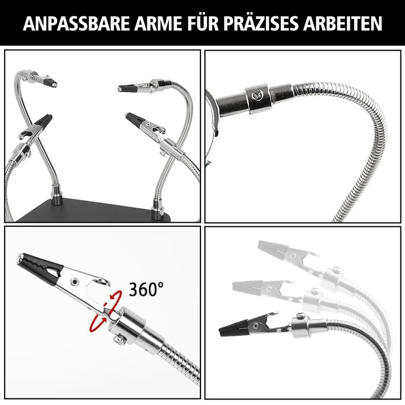 Third Hand Soldering, Soldering PCB Holder Tool with 3 x