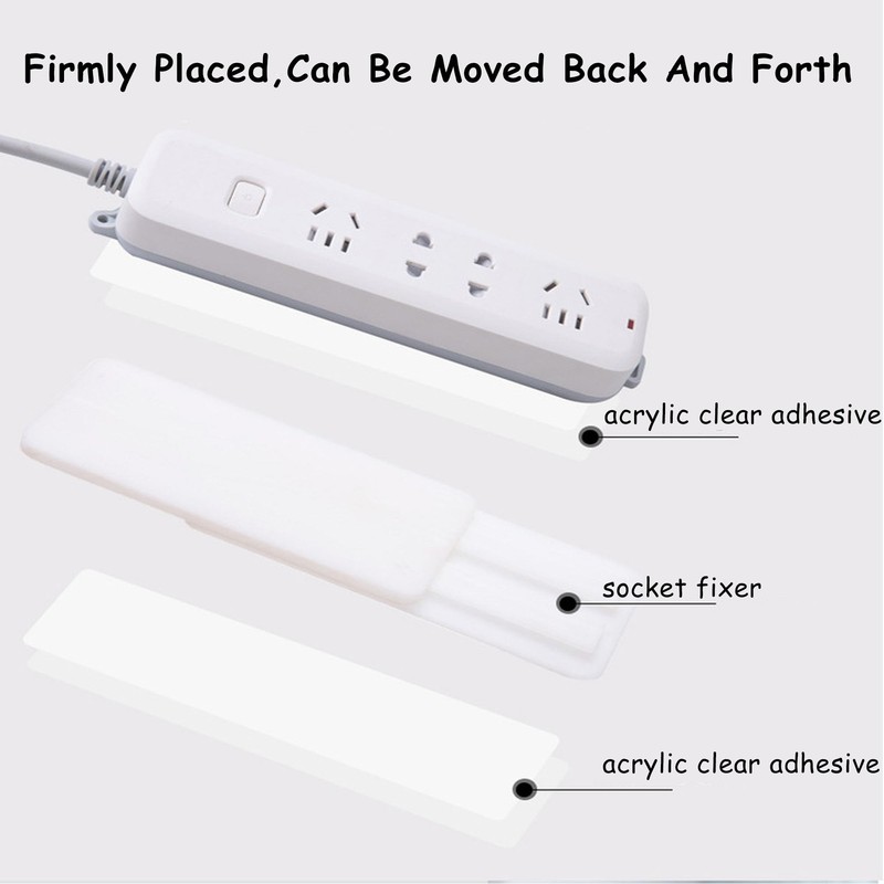 UGpine Self-Adhesive Desktop Socket Fixer, Punch Free Socket Holder, Cable