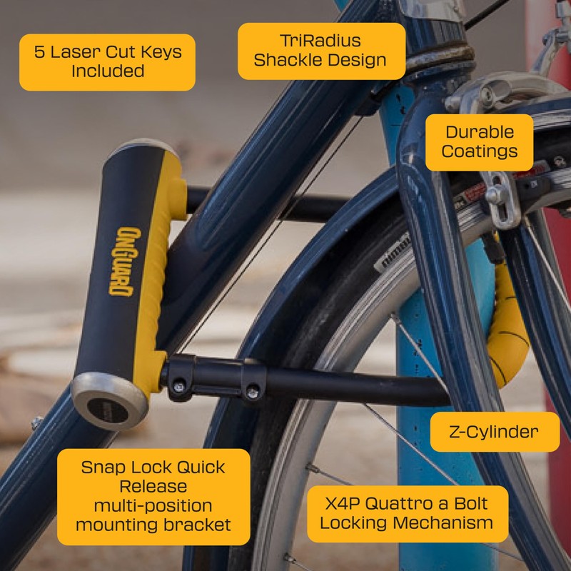 OnGuard Pitbull STD U-Lock, Black, 4.53 x 9.06-Inch