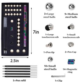 Jopstacext Fidget Pen, Cool Toys Pen Decompression Magnetic Metal Pen, Desk Toys Multifunctional Deformable Writing Pen, Basket Stuffers Gadgets Gift for Kids Adults (Big-Green)