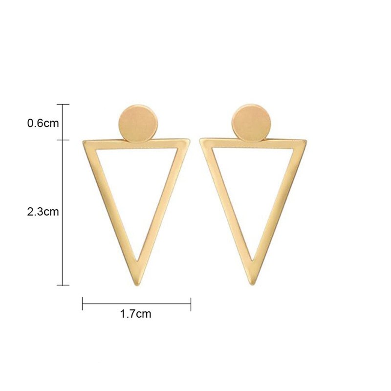 Yheakne Boho Triangle Ear Jacket Earrings Gold Hollow Triangle Studs
