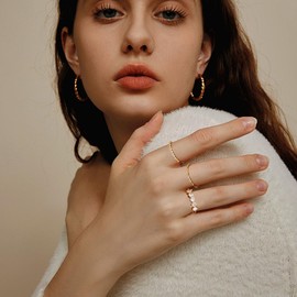 Konxi Women's Gold Rings Set Vintage 4/5 Pieces Gold Knuckle Rings Stackable Boho Ring Zirconia Knuckle for Girls Vintage Punk Ring Set, 57, Zinc alloy, cubic zirconia, No Gemstone